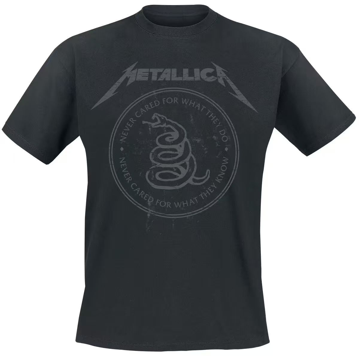Street Fashion Shanghai - T-shirt Metallica Snake à motifs artistiques,