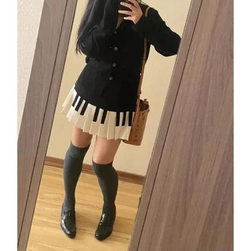Street Fashion Korean Girl - Jupes d'été pour femmes, style piano,