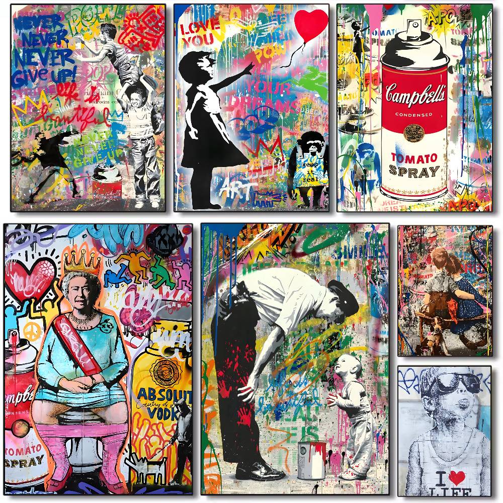 Street Fashion Wallpaper - Affiche sur toile Graffiti Street Pop