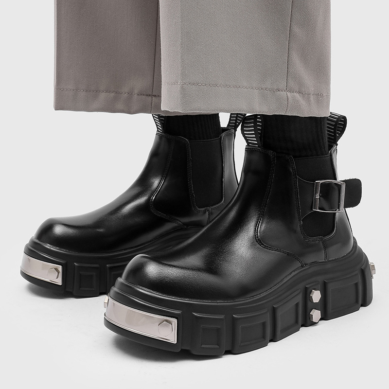 Street Fashion Goth - Bottes Chelsea punk goth pour hommes,