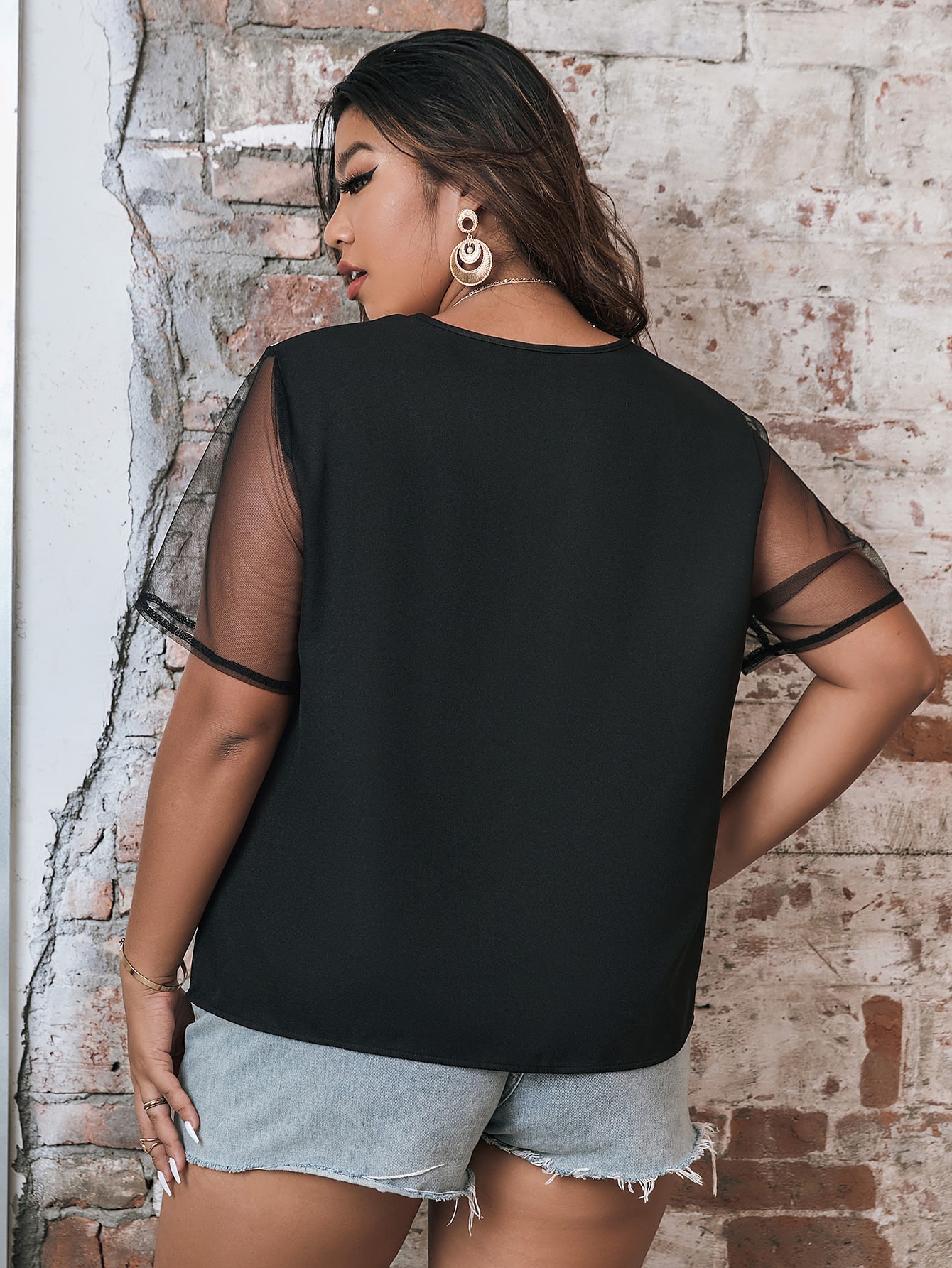 Chemisier color block pour fem - Mesh Top Layering avis et prix