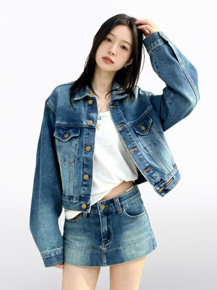 Ensemble en jean vintage améri - Street Fashion Korean avis et prix