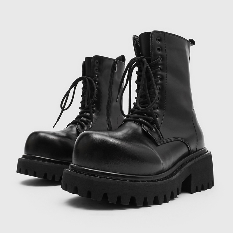 Bottes en cuir montantes unise - Street Fashion Plus Size avis et prix