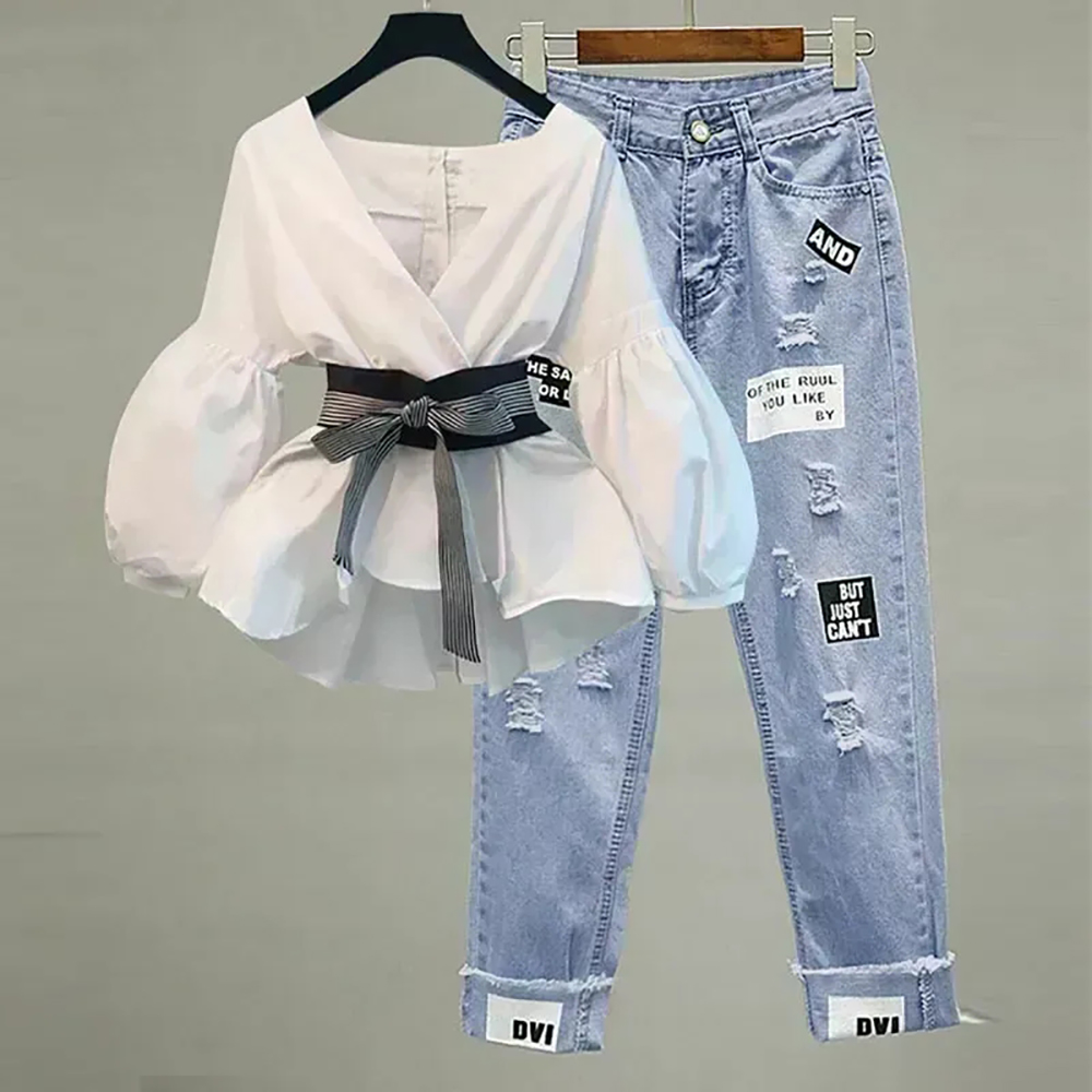 Femmes élégant col en v rayure - Street Fashion Korean avis et prix