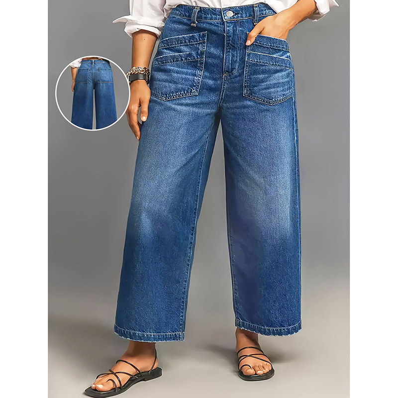 Jeans classiques amples à jamb - Street Fashion Korean Girl avis et prix