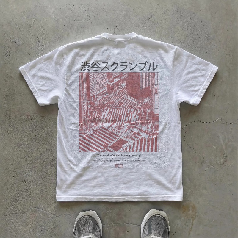 T-shirt à motif Shibuya Crossr - Street Fashion Shibuya avis et prix