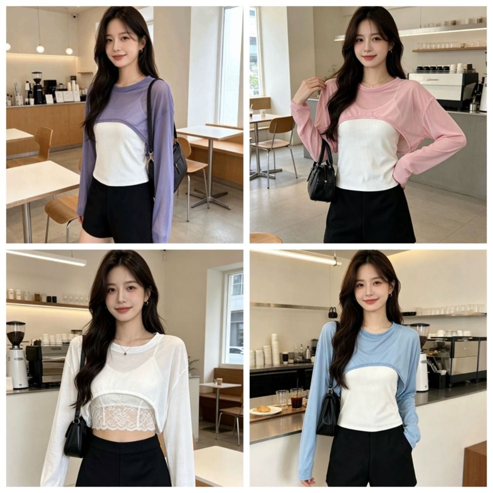 Haut court léger en maille res - Mesh Top Layering avis et prix