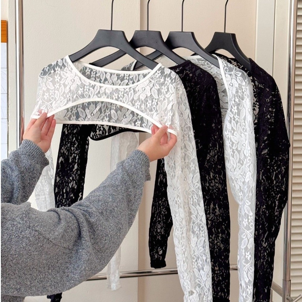 Hauts élégants à manches longu - Mesh Top Layering avis et prix