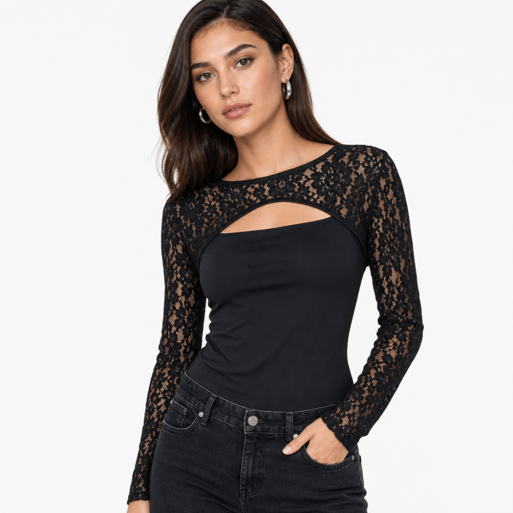 Hauts élégants à manches longu - Mesh Top Layering avis et prix